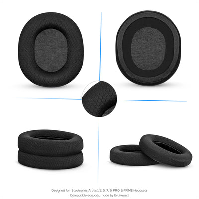 Replacement Earpads for Steelseries Arctis 1, 3, 5, 7, 9, PRO & PRIME Headsets, Soft Breathable fabric, Extra Comfort