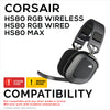 Hybrid Earpads for Corsair HS80RGB Wireless, Wired & HS80MAX Gaming Headphones, Soft Cool Gel, Super Soft Fabric, w/ PU Leather & Thicker Memory Foam