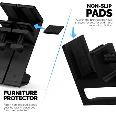 Laptop Holder for Side of Desk, 1.2" / 31mm, Adjustable Width, Ideal for Macbooks, Surface, Keyboards, Switch, Tablets & More