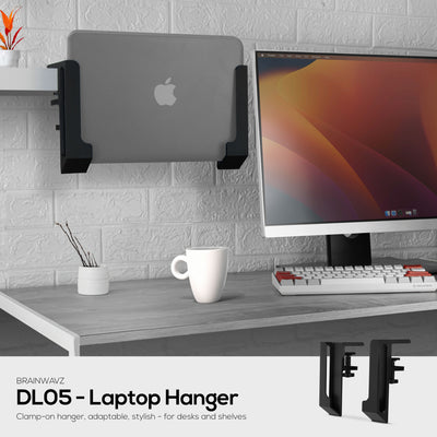 Laptop Holder for Side of Desk, 1.2" / 31mm, Adjustable Width, Ideal for Macbooks, Surface, Keyboards, Switch, Tablets & More