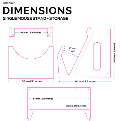 Desktop PC Mouse Stand Holder with Stationary Pen Holder, For Gaming & Office Mice From Logitech, Razer, Corsair & More