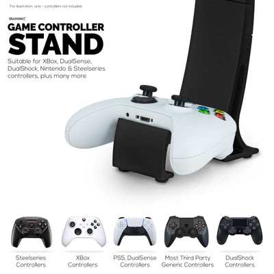 Headphone Stand & Game Controller Holder – Sleek Headset Hanger & Gamepad Stand for Xbox, PlayStation, Nintendo, Legacy, Retro & Mor