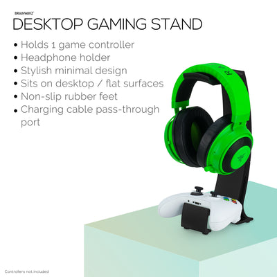 Headphone Stand & Game Controller Holder – Sleek Headset Hanger & Gamepad Stand for Xbox, PlayStation, Nintendo, Legacy, Retro & Mor