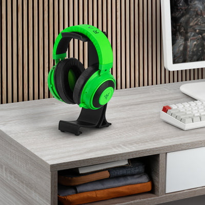 Desktop Headphone Stand - Curved Hanger with Non-Slip Base & Cable Management- Compatible with SteelSeries, Sennheiser, Razer, Bose, Sony & More