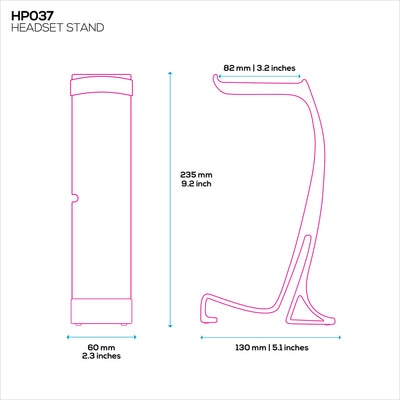 Desktop Headphone Stand - Curved Hanger with Non-Slip Base & Cable Management- Compatible with SteelSeries, Sennheiser, Razer, Bose, Sony & More